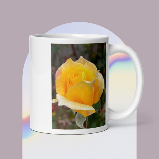 White glossy mug