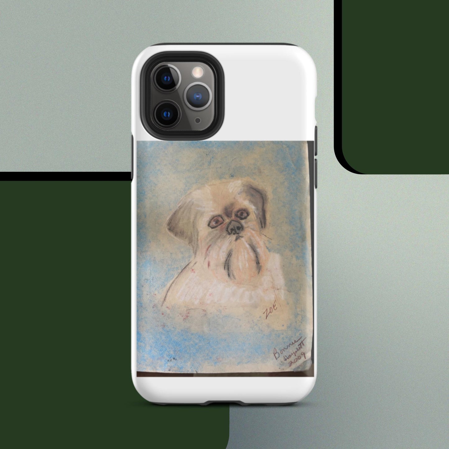 Tough iPhone case with original pet portrait