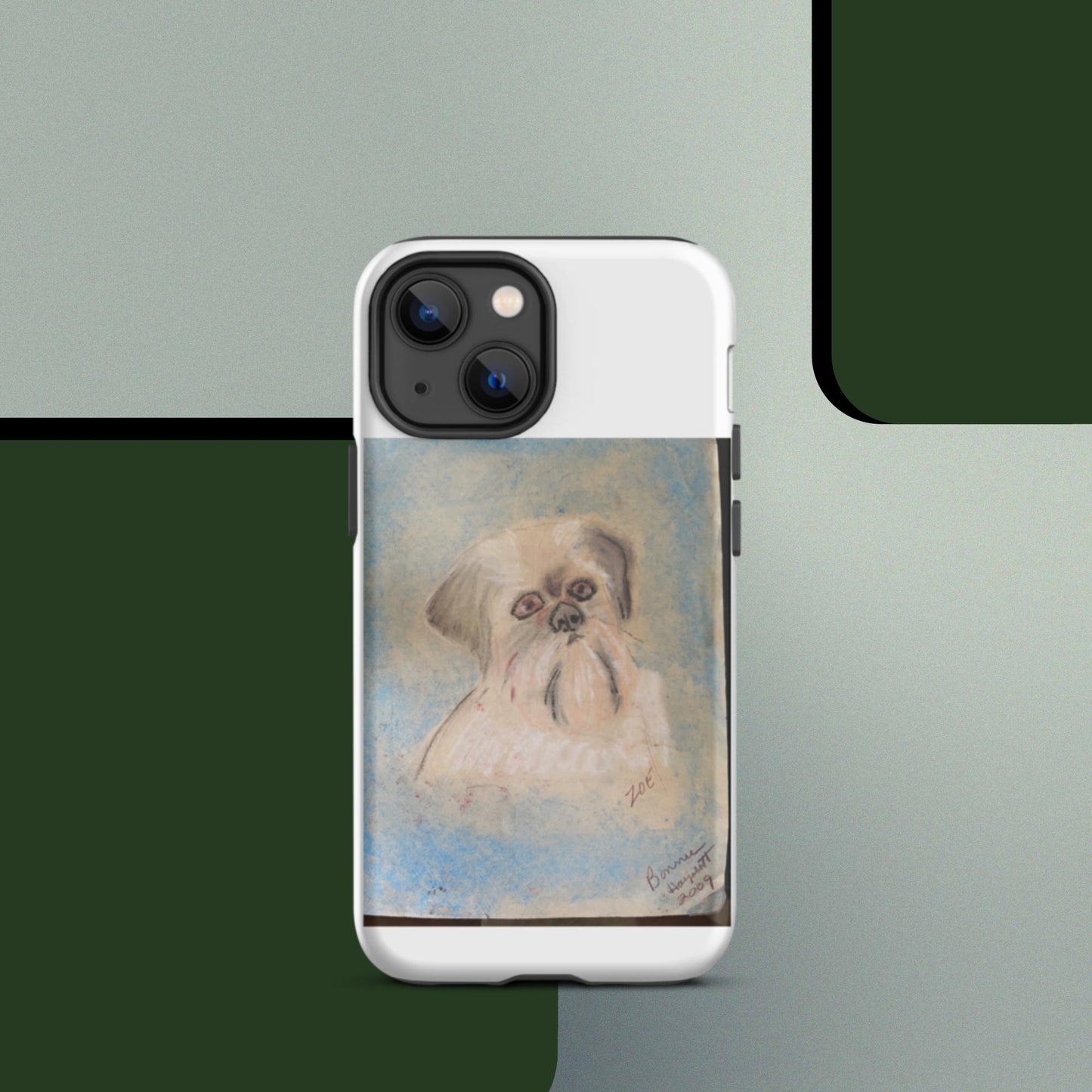 Tough iPhone case with original pet portrait