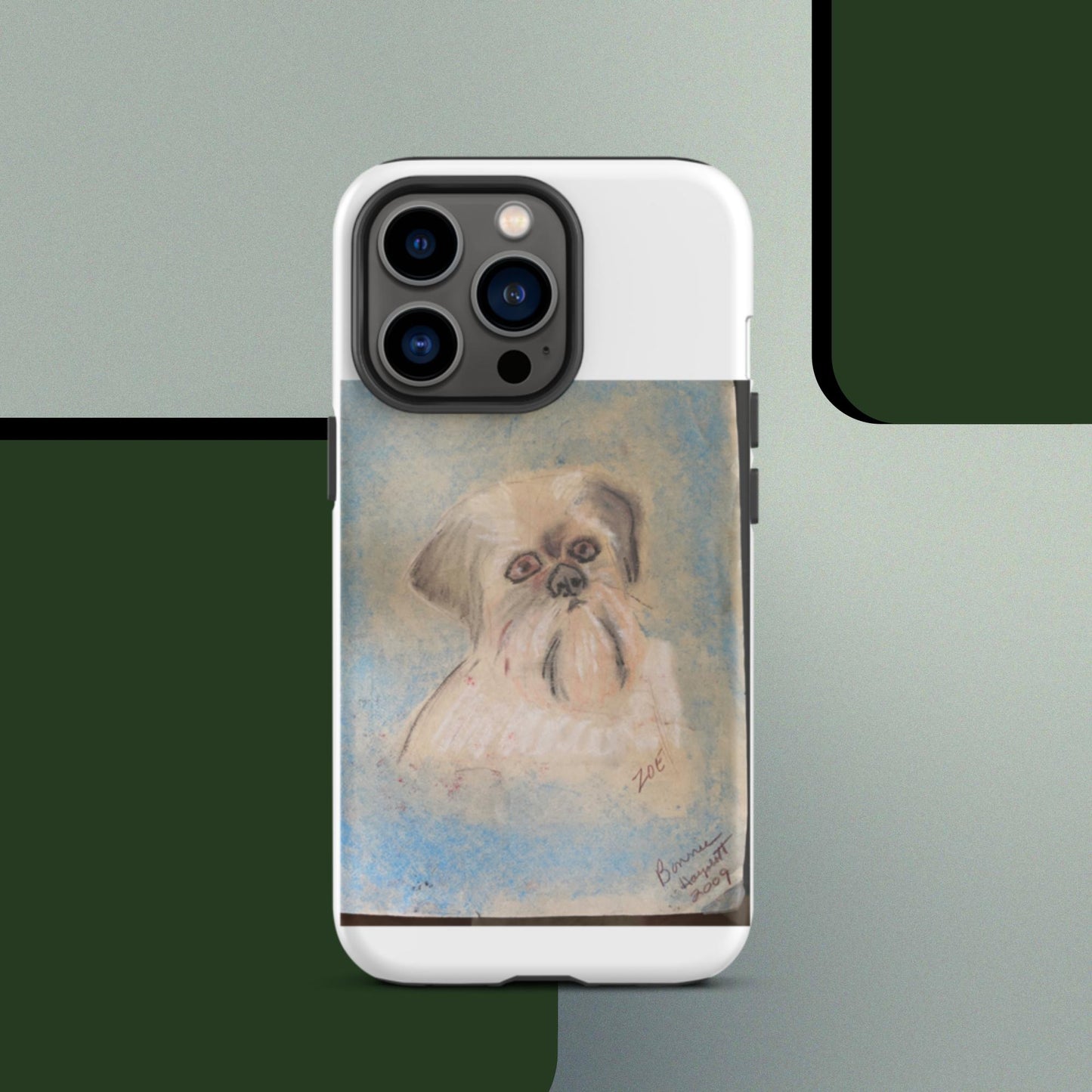 Tough iPhone case with original pet portrait