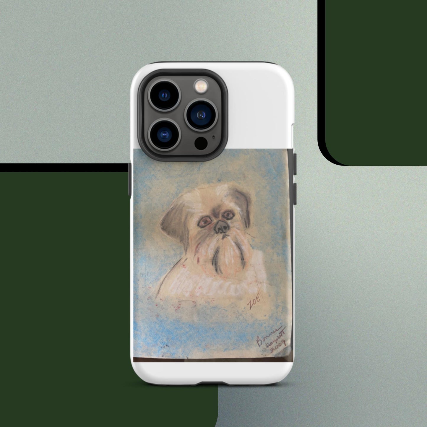 Tough iPhone case with original pet portrait