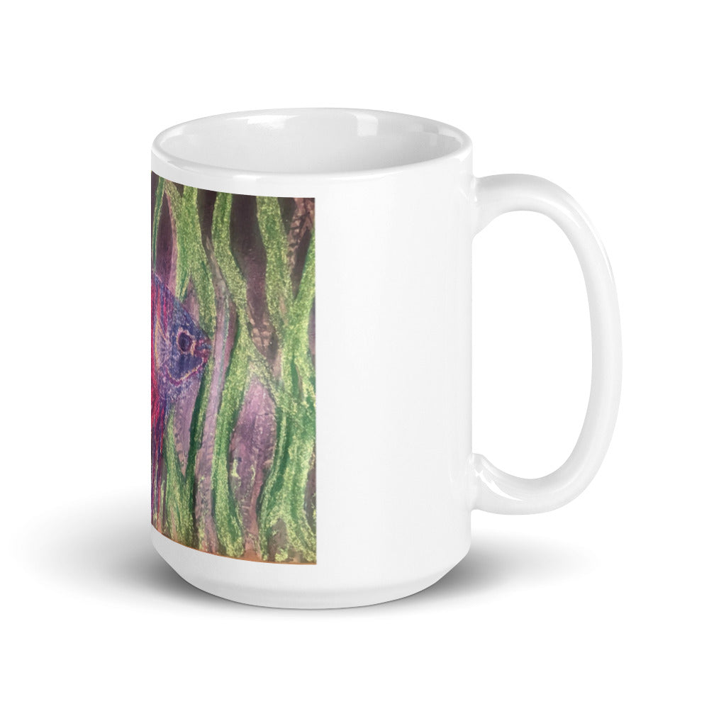 Original art on white glossy mug